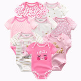 8 PCS/lot summer short sleeve baby boy bodysuit baby boy jumpsuit set ropa bebe baby boy clothes