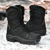 New Warm Plush Snow Boots Men Lace Up Casual High Top Men's Boots Waterproof Winter Boots Anti-Slip Ankle Boots Men's Work Boots