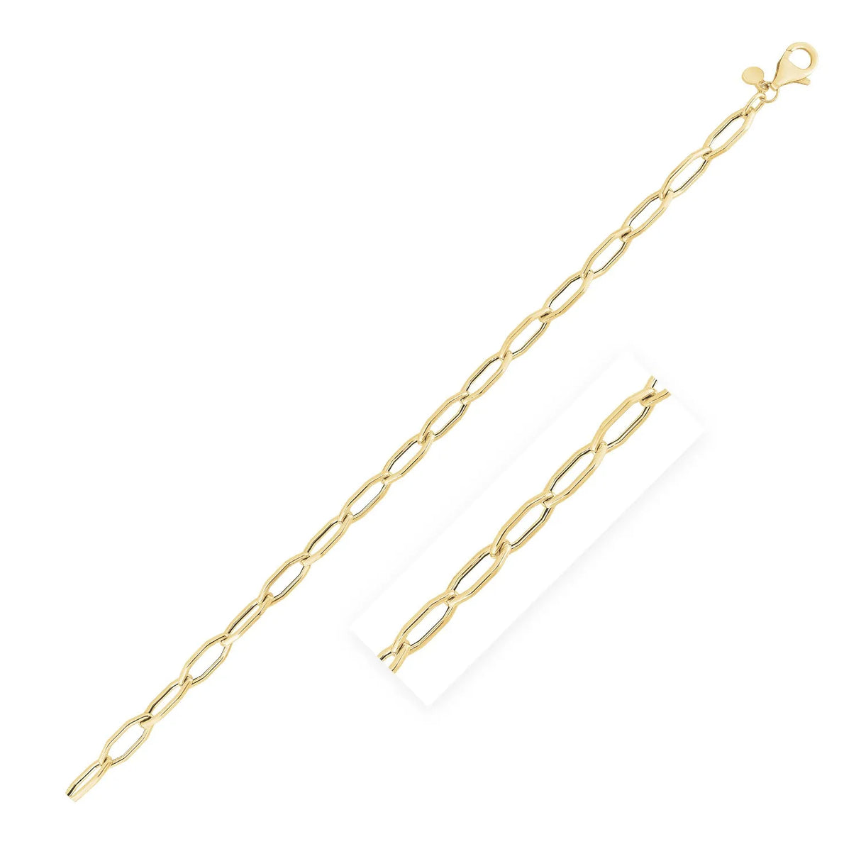 UD2 14k Yellow High Polish Hexagon Link Bracelet 5.0mm Fine Chain & Bracelets