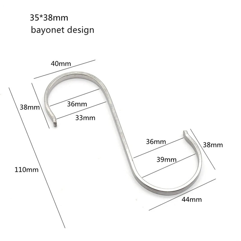 304 Stainless Steel S-Hook Balcony Portable Multifunctional Kitchen Bedroom Multifunctional Railing S Hanger Hook Wholesale