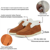 Winter Snow Boots For Women  Fur One-Piece Warm Loafers With Fleece Cuffs  Woolen Short Boots For Women  Wnter Boots