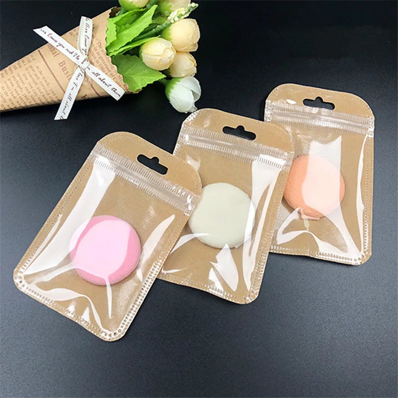5000Pcs/Lot 7*11cm Small Kraft Paper Ziplock Bag Jewelry Zip Zipped Lock Reclosable Poly Bags Clear Mini Thick Pouch