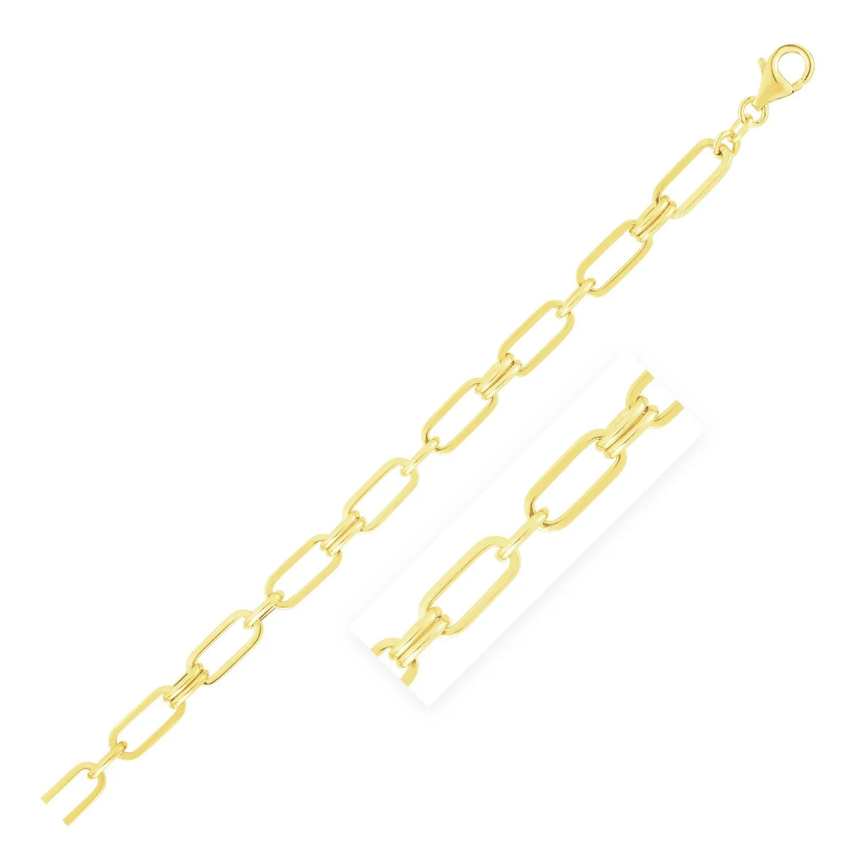 UD2 14k Yellow Gold High Polish Rondel Link Chain Bracelet Fine Chain & Link Bracelets