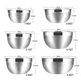 Walfos Stainless Steel Mixing Bowls Non Slip Nesting Whisking Bowls Set Mixing Bowls For Salad Vegetables Eggs Cooking Baking