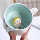 New Creative 3D Animal Ceramic Mug Mug Coffee Cup Cute Cartoon Christmas Mug Mug