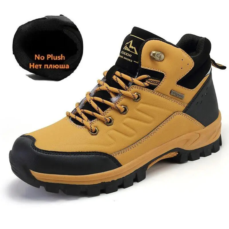 Brand Winter Snow Boots Warm Plush Men's Boots Outdoor Non-slip Hiking Boots Waterproof Men's Ankle Boots Walking Boots Size 47