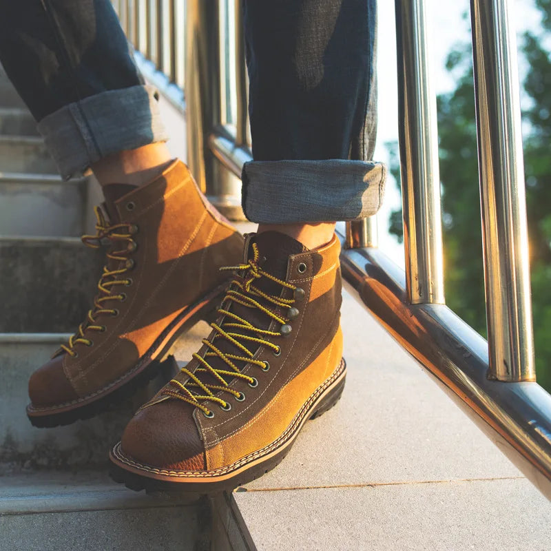 ZFTL Men's Boots Man Ankle Boots Casual Lace up Boots Male Handmade Sewing tooling boots Cow Leather Desert boots Men's 2025