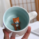 New Creative 3D Animal Ceramic Mug Mug Coffee Cup Cute Cartoon Christmas Mug Mug