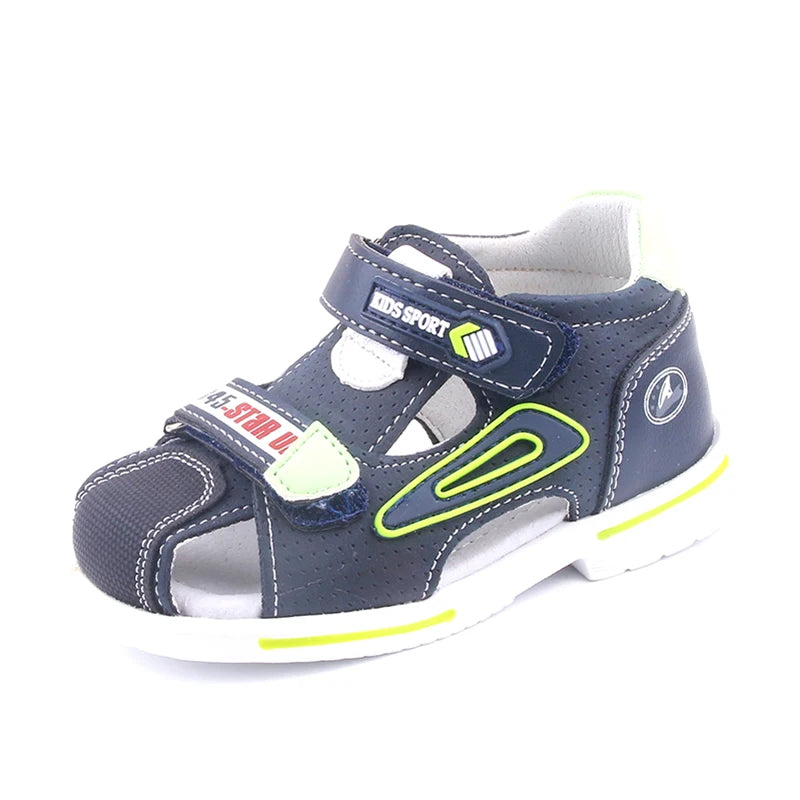 2024 summer kids shoes brand closed toe toddler boys sandals orthopedic sport pu leather baby boys sandals shoes