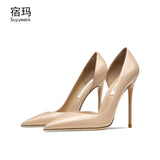 Genuine Leather Heels For Women 2024 Luxury Women's Pumps Spring High Heels Shoes Classics Pumps Fashion Pointed Toe Elegant