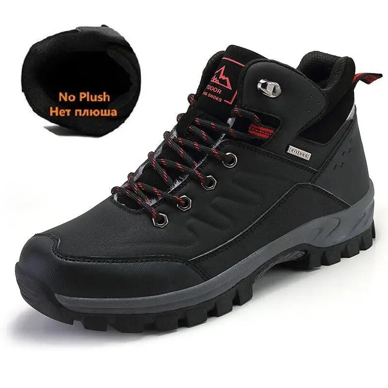 Brand Winter Snow Boots Warm Plush Men's Boots Outdoor Non-slip Hiking Boots Waterproof Men's Ankle Boots Walking Boots Size 47