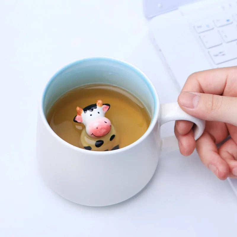 New Creative 3D Animal Ceramic Mug Mug Coffee Cup Cute Cartoon Christmas Mug Mug