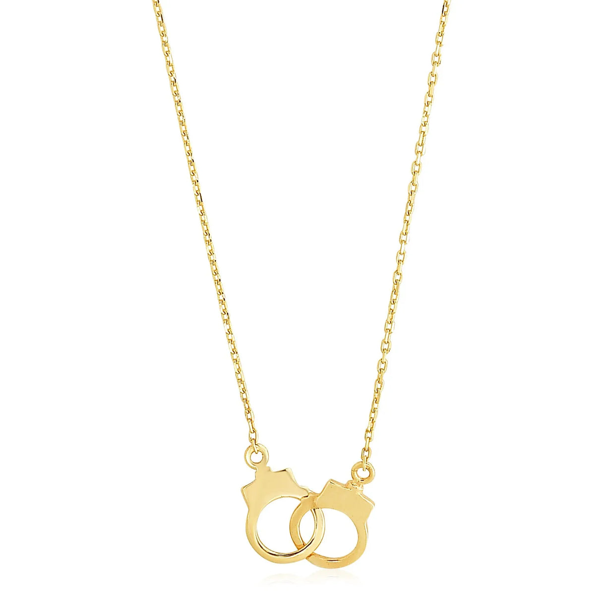 UD2 14k Yellow Gold High Polish Handcuff Necklace Fashionable Chains for Women