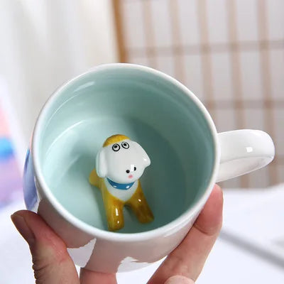 New Creative 3D Animal Ceramic Mug Mug Coffee Cup Cute Cartoon Christmas Mug Mug