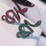 Fashion Adjustment  Green Snake Ring for Women