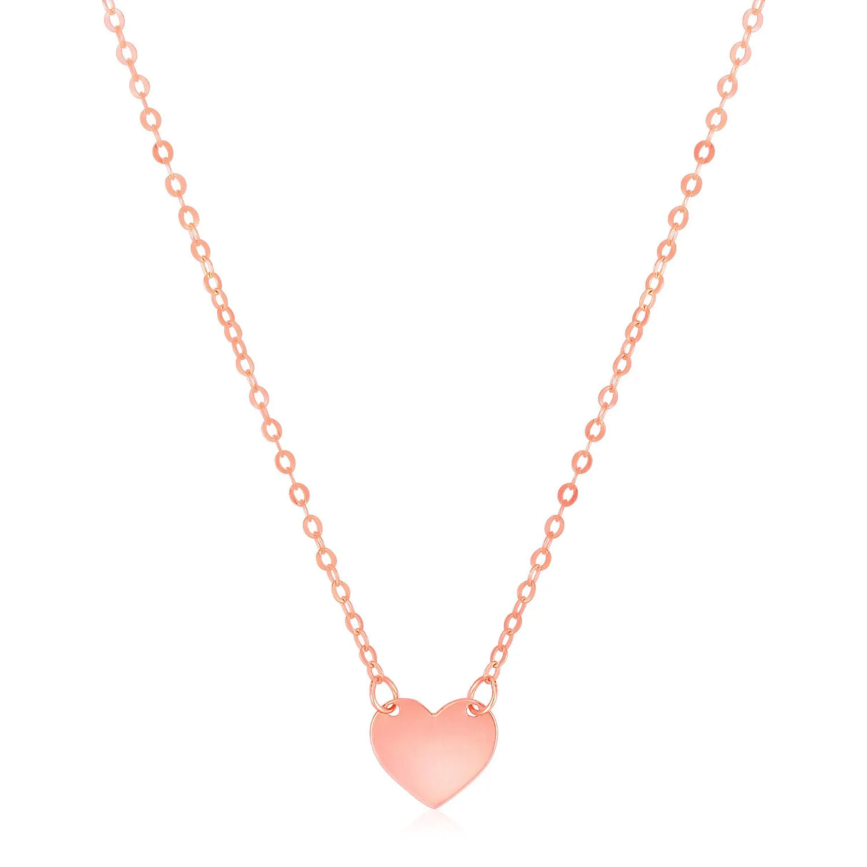 UD2 14K Rose Gold Polished Mini Heart Necklace Zircon Diamond Pearl Rhodium Plated Box Chain Platinum 18K Gold Elegant Jewelry