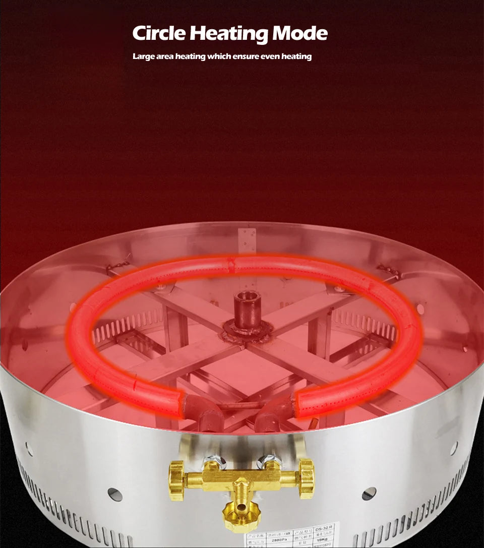 DS32R 32-Hole Commercial Gas Red Bean Cake & Burger Wheel Machine - Versatile Waffle & Pie Maker for Snack Preparation