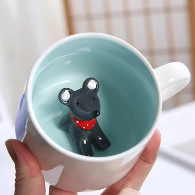 New Creative 3D Animal Ceramic Mug Mug Coffee Cup Cute Cartoon Christmas Mug Mug