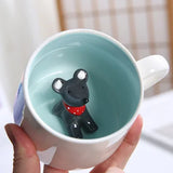 New Creative 3D Animal Ceramic Mug Mug Coffee Cup Cute Cartoon Christmas Mug Mug