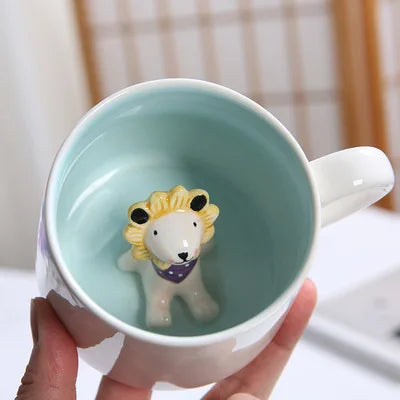 New Creative 3D Animal Ceramic Mug Mug Coffee Cup Cute Cartoon Christmas Mug Mug