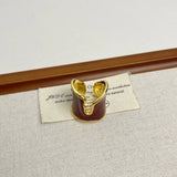 Retro Irregular Glossy Glazed Metal Open Ring for Women