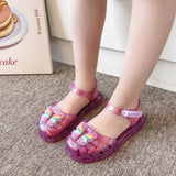 New Sandals Girls Slippers Summer Rainbow Butterfly Roman Shoes Crystal Jelly Shoes Princess Baby Sandals Beach Toddler Shoes