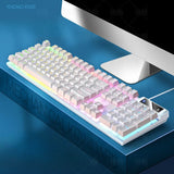 Advanced K500 gaming wired keyboard with color blocking and luminous mechanical feel, desktop computer keyboard