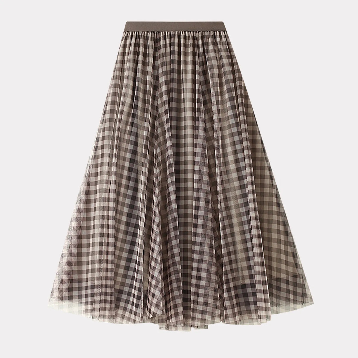 Skirts For Women Women's Plaid Print A Line Elastic Waist Multi Layered Tulle Mesh Skirts For Women Large Swing Dark Bottoms