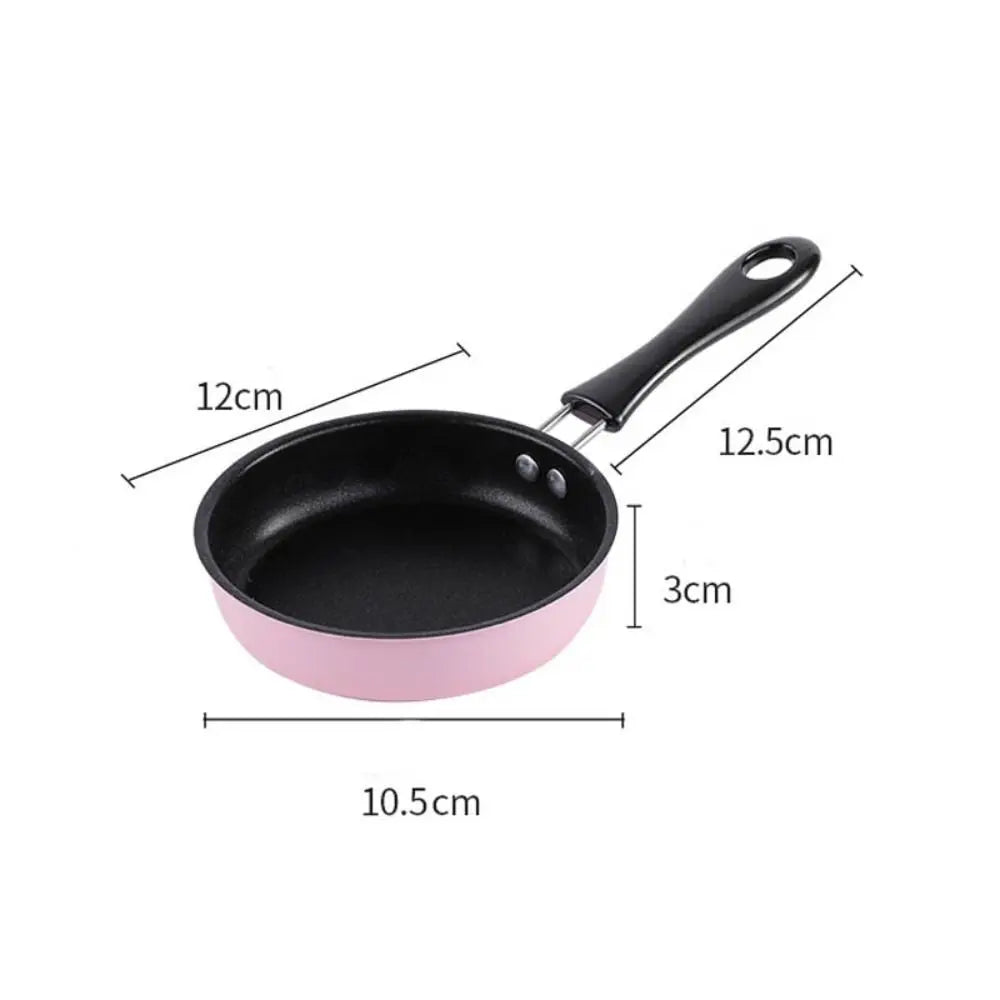 12cm Mini Non-stick Pan with Anti-stick Coating Long Handle Fry Egg Pan Lightweight Professional Omelette Pot Kids Toy