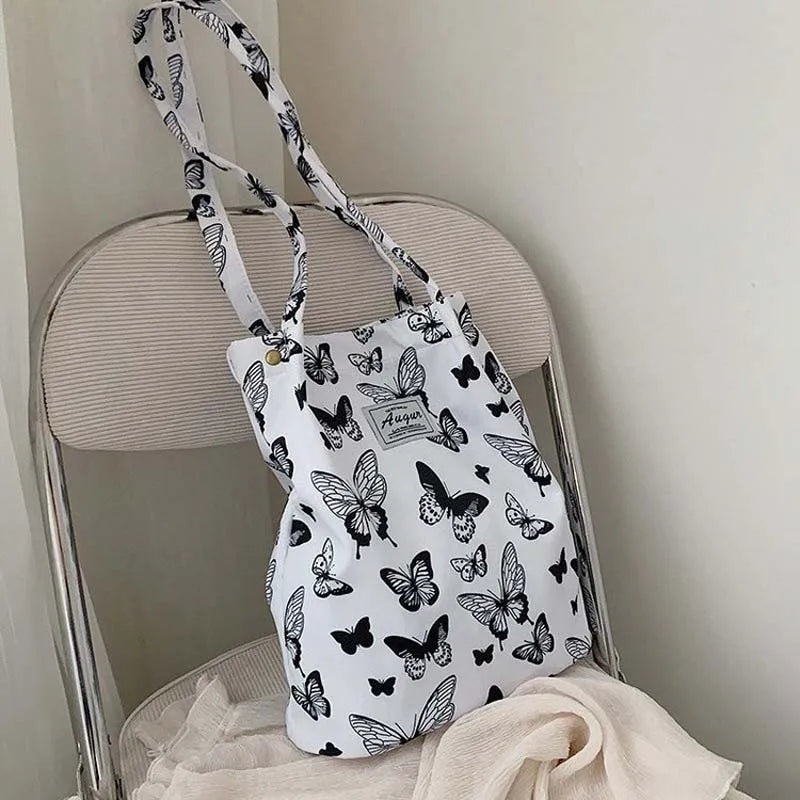 Leopard Print Casual Handbag Canvas Shoulder Bag Ladies Fashion Tote Bags