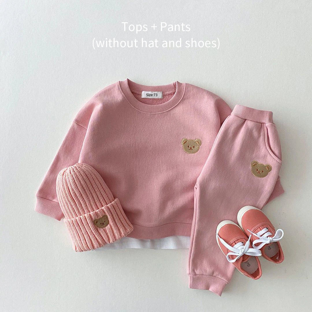 Kids Baby Girls Boys Clothes Costume Long sleeve Hooded Tracksuit Tops Pants Children Spring Outfits Baby Set infantil Newborn