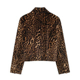TRAF Leopard Print Blazer for Women Luxury Velvet Women's Blazers Suit Set Long Sleeve Office Blazer Woman Fashion Outerwears