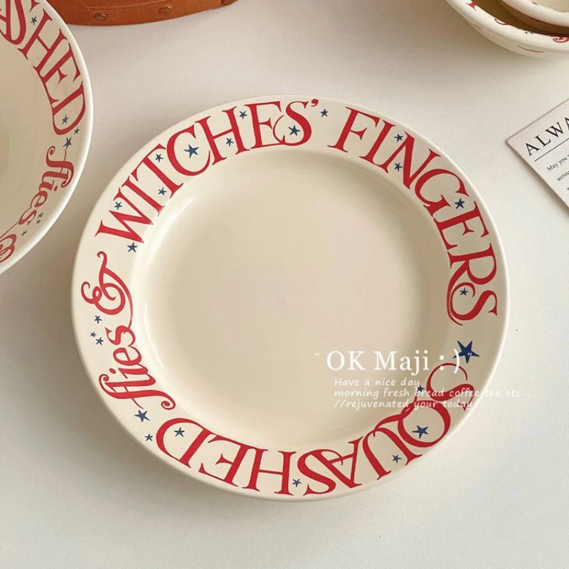 Ceremonial Tableware Plates, Household Ceramic Dining Plates, Instagram Tableware Breakfast High Aesthetic Cream Style Plates