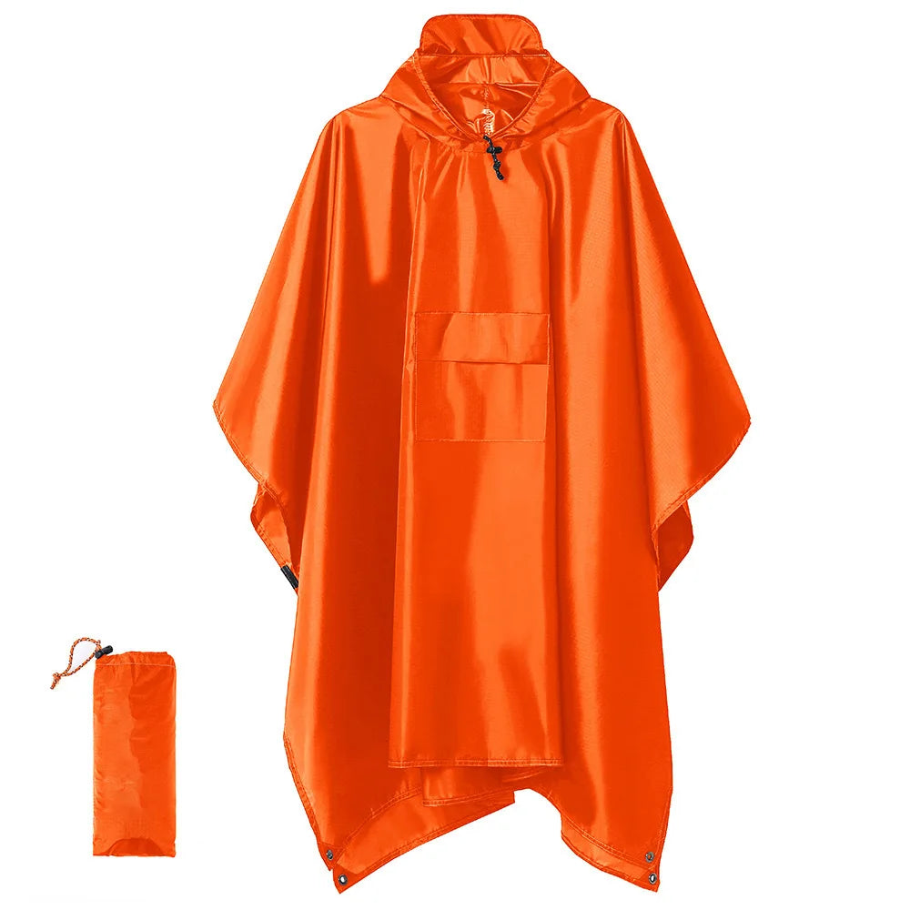 Rain Poncho for Adults - Waterproof Raincoat Cloak with Detachable Sleeves , Lightweight Hiking Rain Gear for Outdoor Travel
