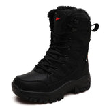 Winter Warm Plush Fur Snow Boots Waterproof Men's Boots Outdoor Non-slip Work Boots Combat Desert Boots Motorcycle Boots
