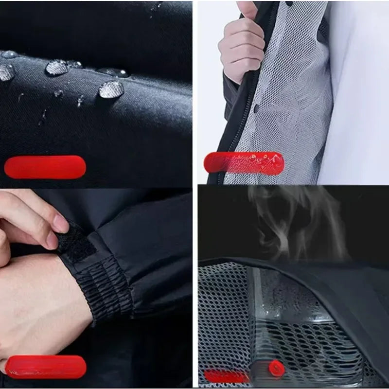 Heavy - duty Motorcycle Rain Gear Set - Windproof, Waterproof and Reflective, a Must - have for Riding