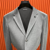 Jacket for Men Long Coats Single Breasted Striped Man Suits and Blazers Simple Original Classic Menswear Fashion 2024 Casual