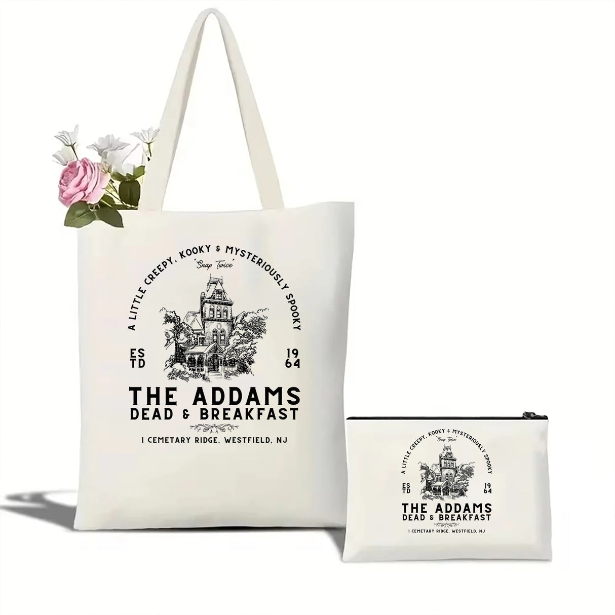 Addams Family Halloween horror tote bag Gothic women's Halloween party tote bag Addams Family tote bag Morticia Addams tote bag