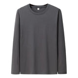 T Shirt For Men Cotton Long Sleeve T-shirts Solid Color Men's Clothing Full Length Sleeve For Spring And Autumn Undershirts