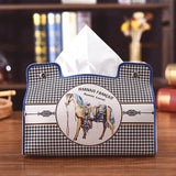 Retro Furniture Tissue Box PU Leather Tissue Case Napkin Holder Storage Container Car DesktopTissue  Storage Box Napkin Holder