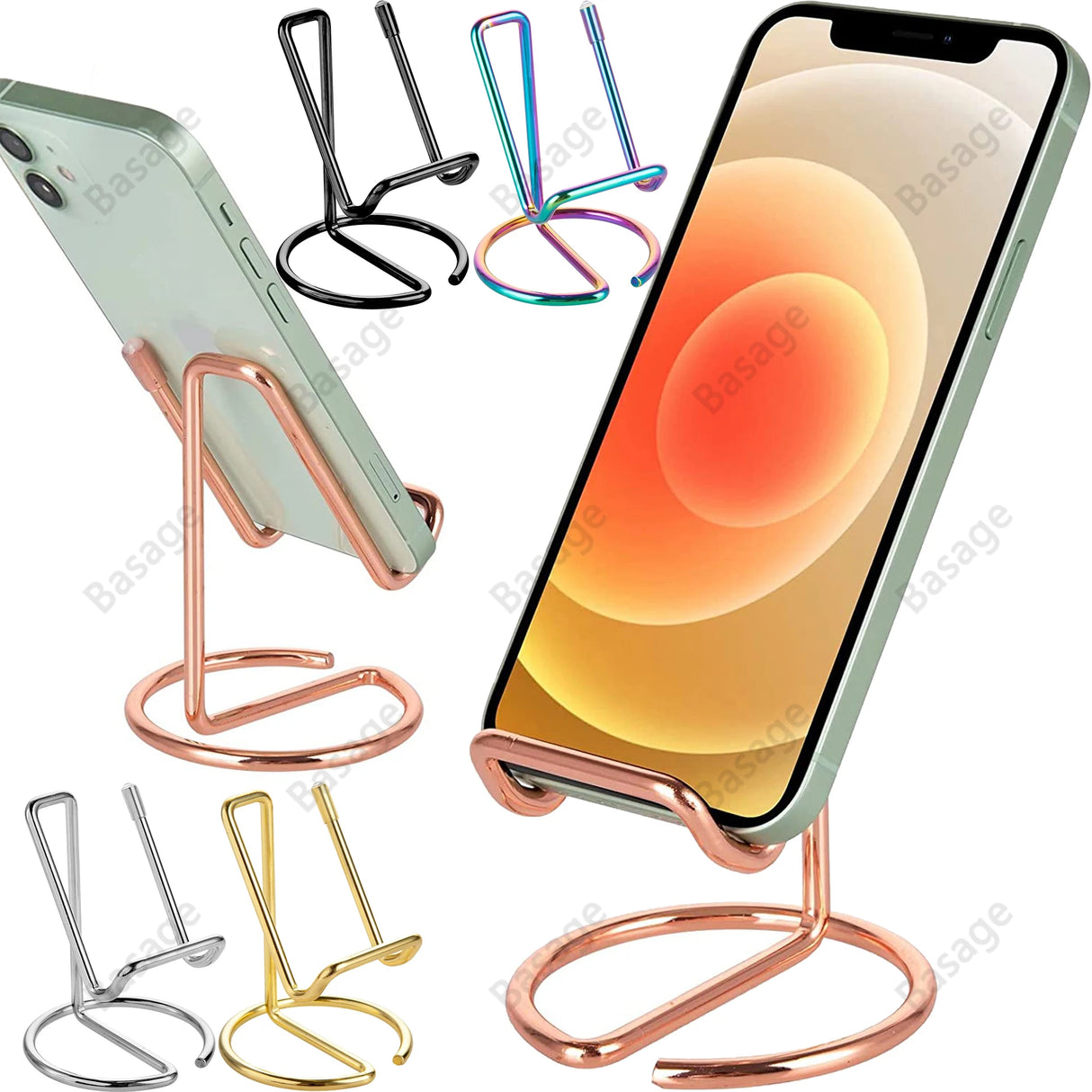 Cell Phone Stand for Desk, Business Card Holder,Cute Metal Cell Phone Stand, Metal Wire Cellphone Cradle Dock for Phone Tablet