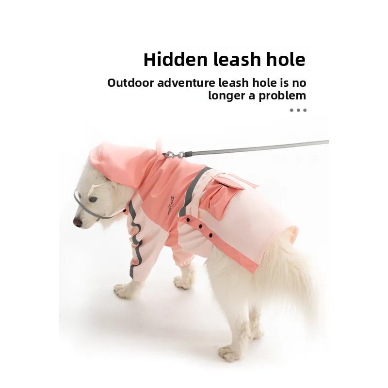 Dog raincoats are waterproof and reflective clothing for pets to wear when going out in the rain