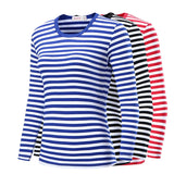 Men T-Shirt For Men Clothing Harajuku Women's t-shirt Slim Fit Cotton Stripe Long Sleeve Shirt Plus Size Fashion T-Shirts T01