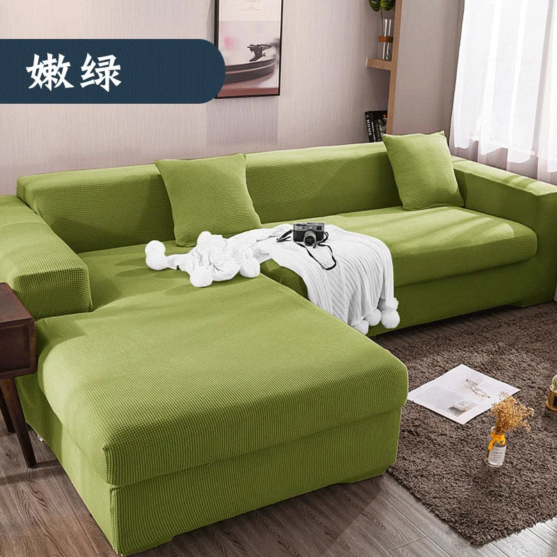 Sofa Cover for Living Room Thick Elastic Polar Fleece 1/2/3/4 Seater L-shaped Corner Sofa Cover for Sofa Chaise Longue