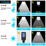 Solar Street Lights Outdoor 108COB LED With Lights Reflector 3 Lighting Modes Human Body PIR Motion Sensor Wall Light for Garden
