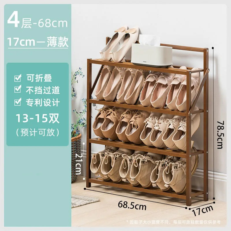 Shoe Racks Organizer Wooden Narrow Shoe Rack Ultra Thin Vertical Shoemakers Space-saving Entrance Shoes Closet Home Furniture