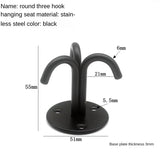 Black Stainless Steel Wall Hook Heavy Duty Fixed Pad Eye Plate Deck Door Buckle U/J-Shaped Heavy Duty Ceiling Mount Hanger