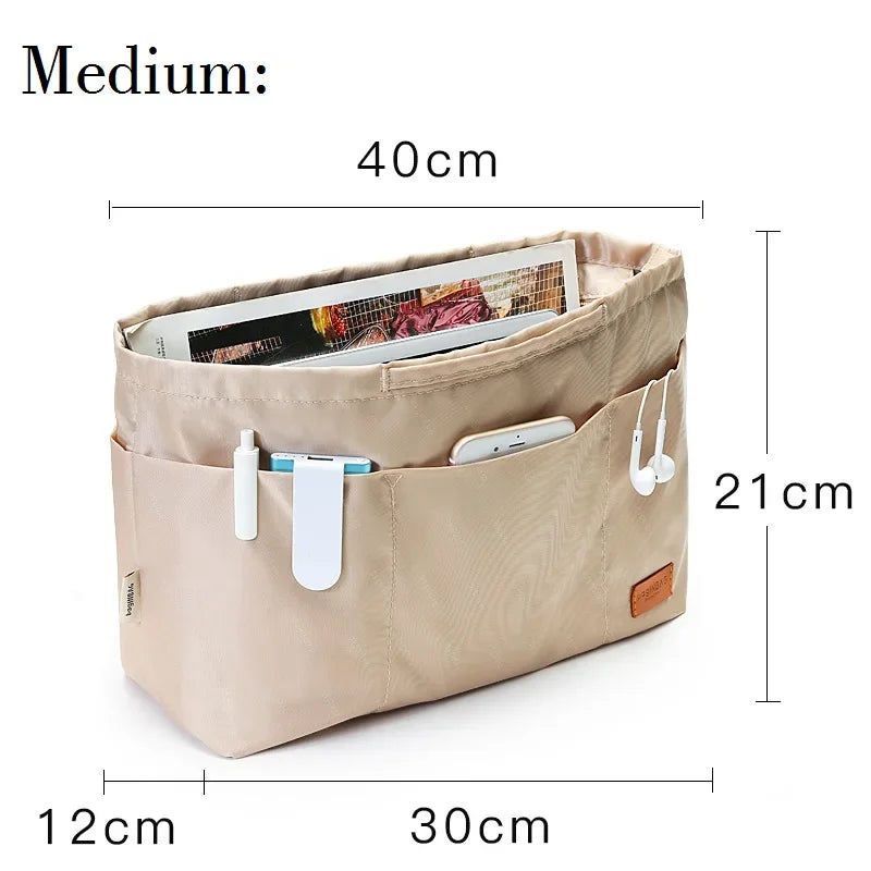 Luxury Nylon Purse Organizer Insert for Brand Tote Bags