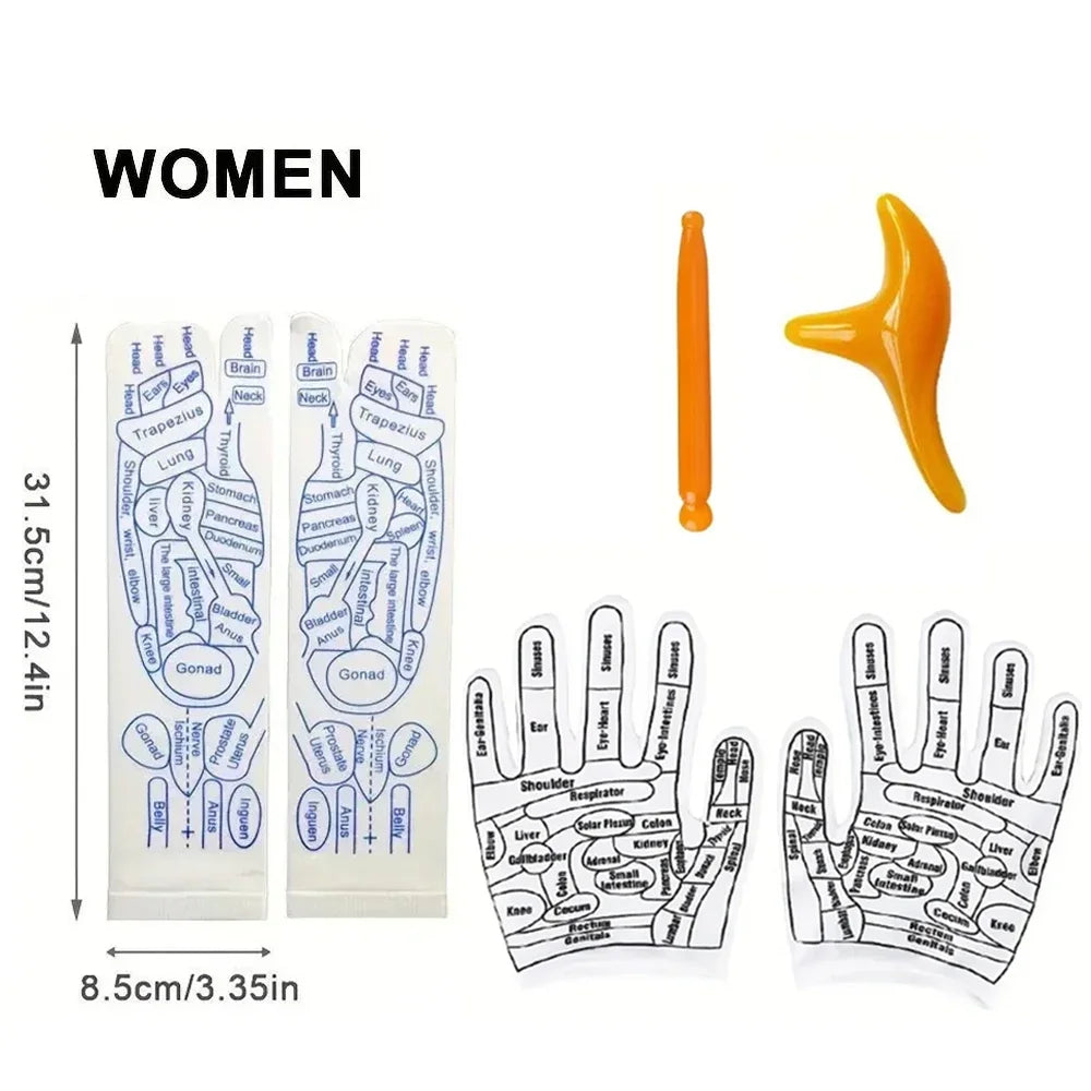 Foot Massage Acupressure Socks & Gloves Physiotherapy Massage Relieve Tired Feet Reflexology Socks Foot Point Socks Health Care