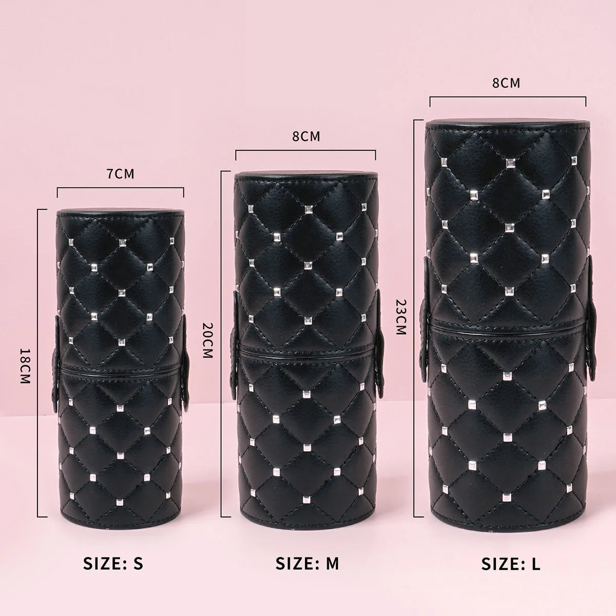 Black Large capacity multi-functional makeup brush storage container diamond square nail makeup tool storage pen holder